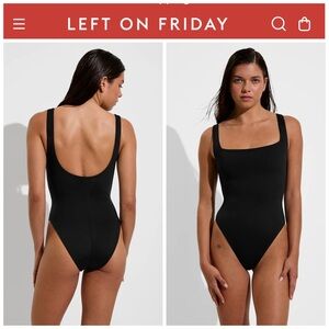 Left on Friday Black Streamline Swimsuit Size LT